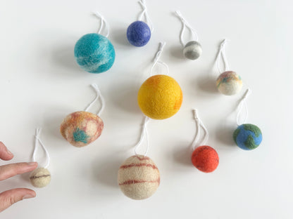 Felted Solar System Ornament Set