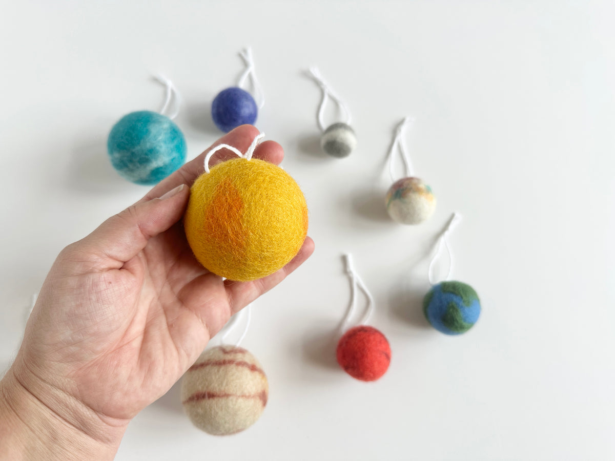 Felted Solar System Ornament Set