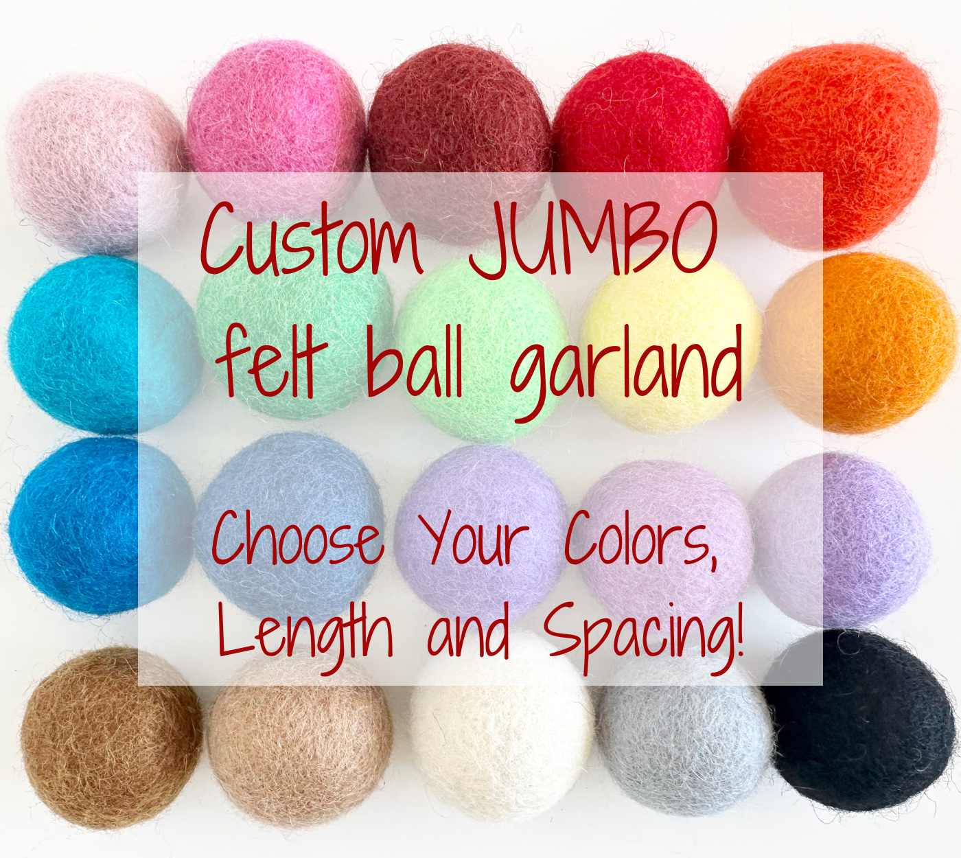 Custom JUMBO felt ball Garland