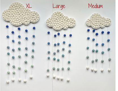 Felt Ball Blue Ombre Rain Cloud