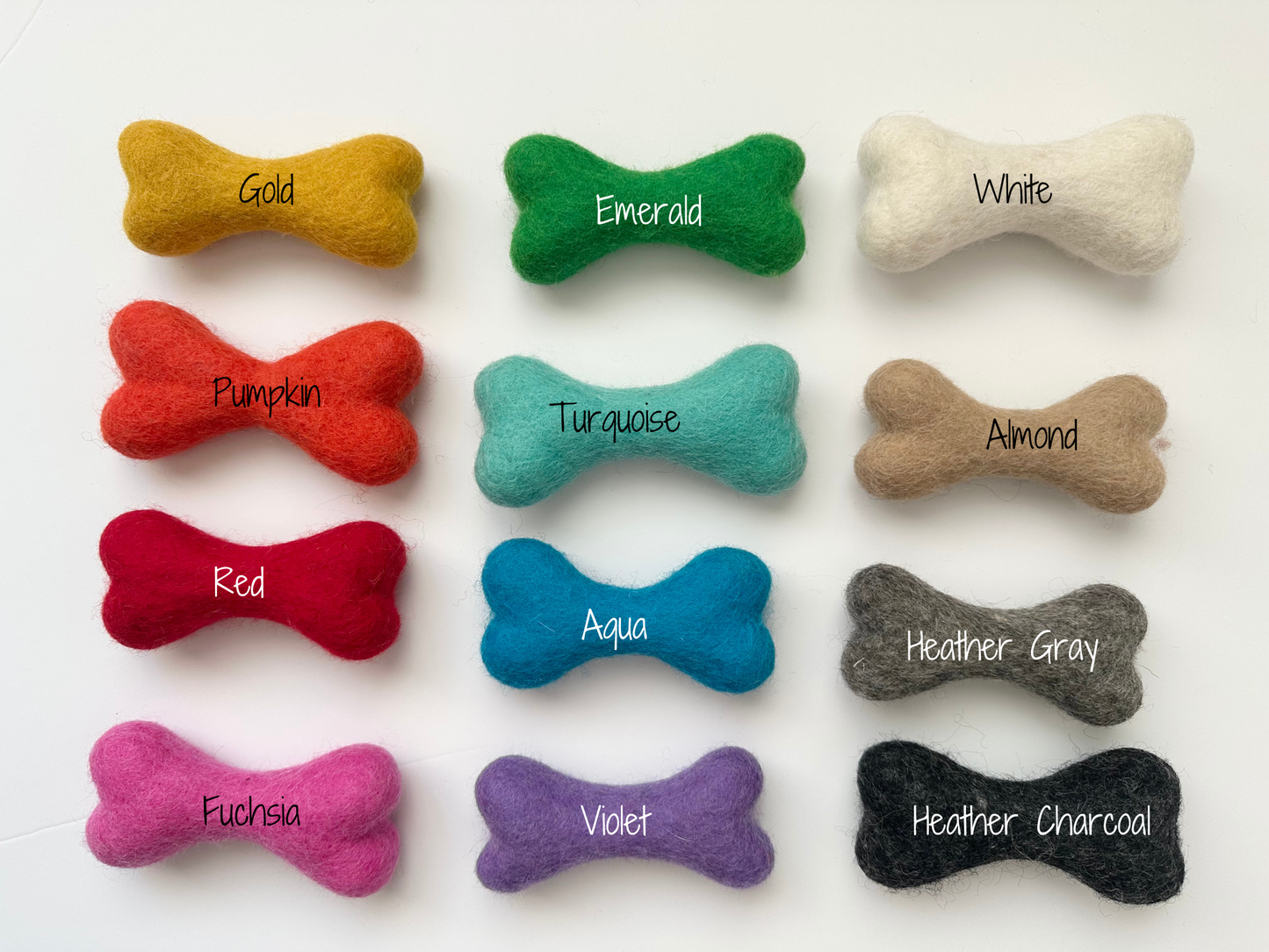 Small Solid Wool Dog Bones