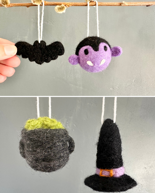 Vampire, Bat & Witch Ornaments
