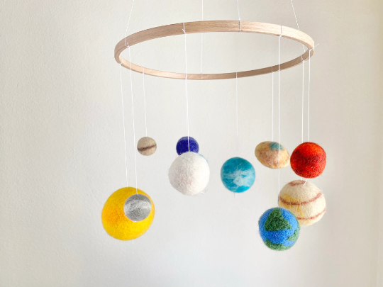 Felted Solar System Ceiling Mobile