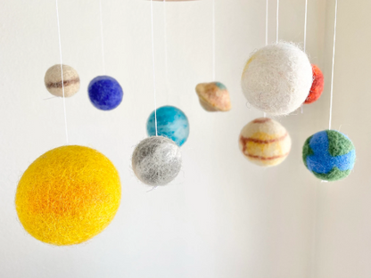 Felted Solar System Ceiling Mobile