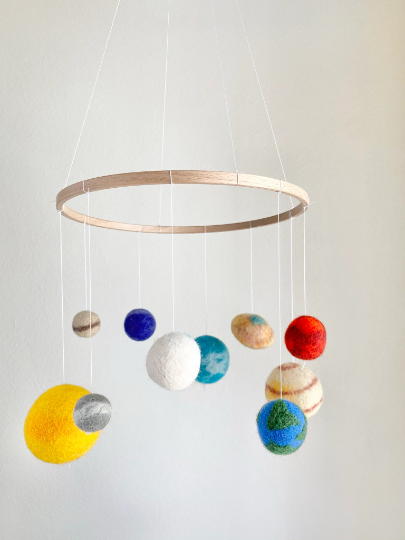 Felted Solar System Ceiling Mobile