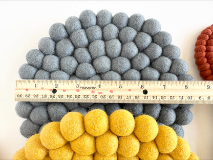Solid Colored Felt Ball Trivet & Coaster