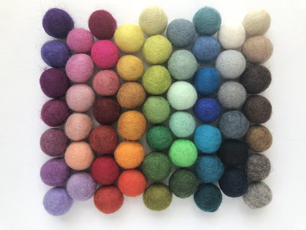 Jumbo Mixed Colored Wool Felt Balls: 20 Felt Ball Set