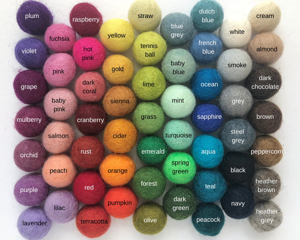 Shades of Gray Felt Ball Rainbow - Redheadnblue