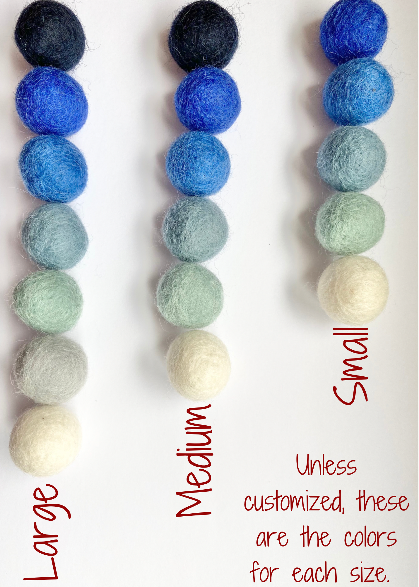 Blue Ombre Felt Ball Ceiling Mobile