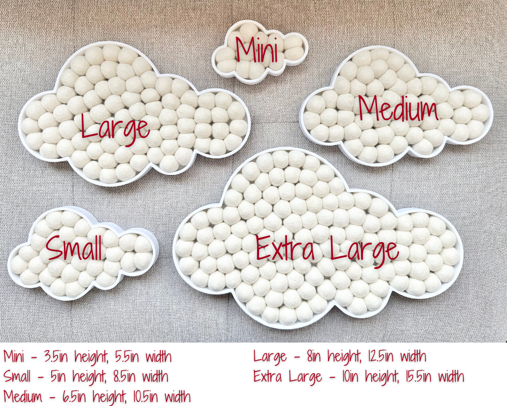 Shades of Gray Storm Felt Ball Clouds