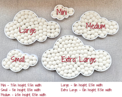 Shades of Gray Storm Felt Ball Clouds