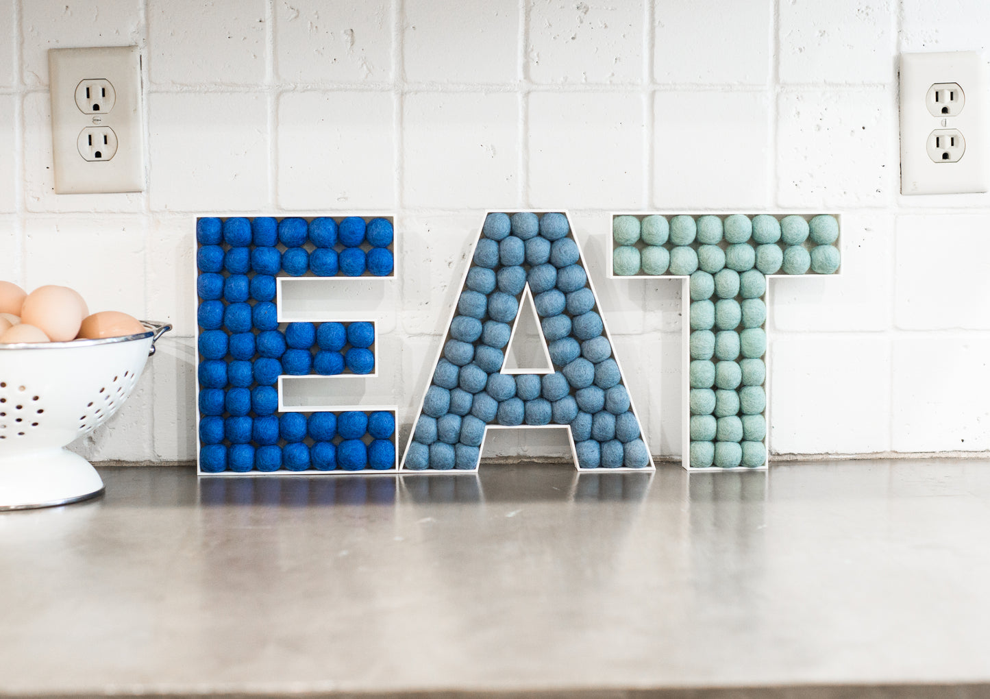 EAT Felt Ball Letters