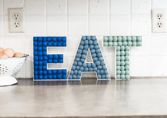 EAT Felt Ball Letters