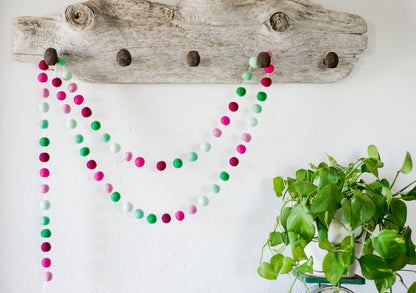 Emerald to Raspberry Gradient Garland