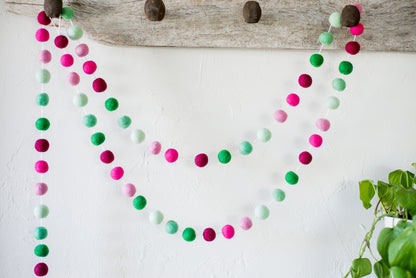 Emerald to Raspberry Gradient Garland