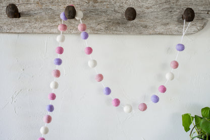 Soft Lavender Felt Ball Garland