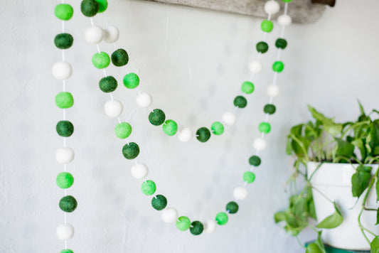 Bright Saint Patrick Felt Ball Garland