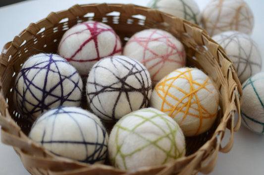 Rainbow Stripe Dryer Balls - Redheadnblue