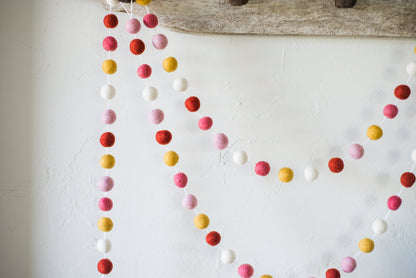 Summer Berry Felt Ball Garland