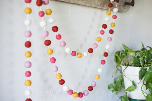 Summer Berry Felt Ball Garland