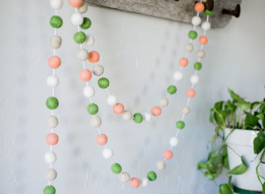 Georgia Peach Felt Ball Garland