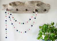Navy Mint Felt Ball Garland