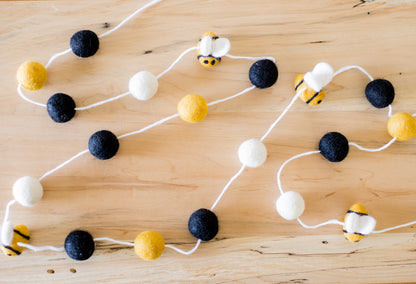 Felt Bumble Bee Garland