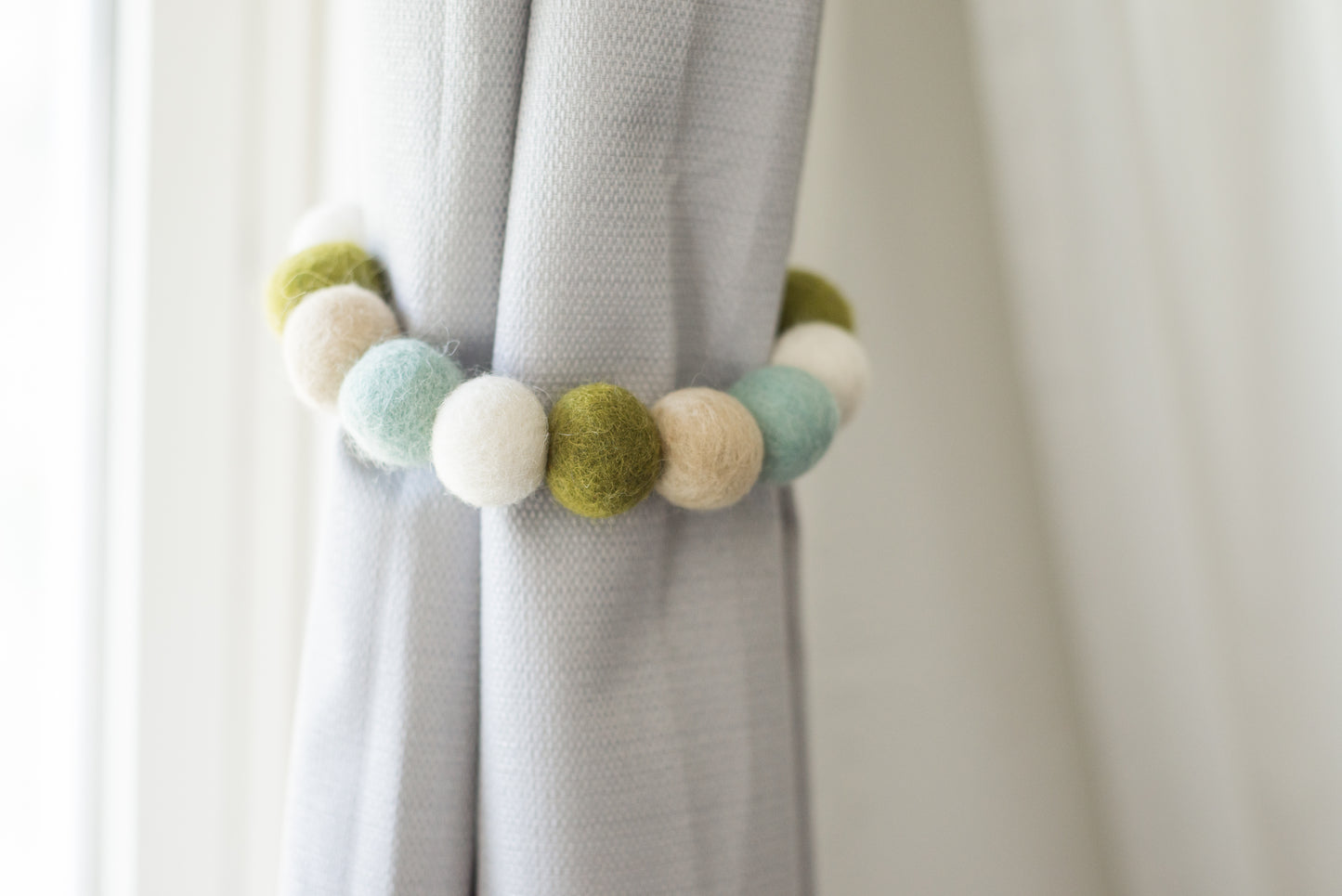 Olive & Baby Blue Curtain Ties