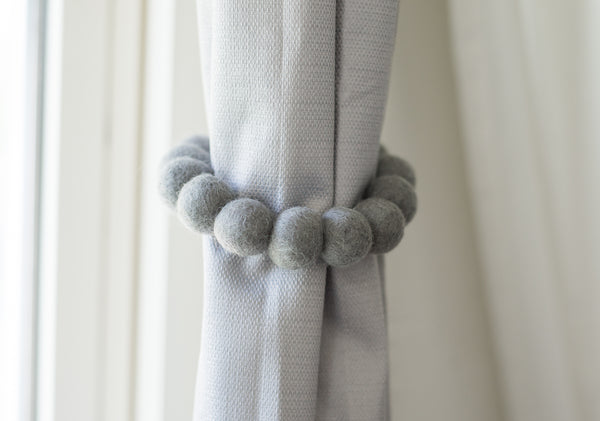 Grey curtain clearance tie backs