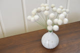 Solid White Felt Ball Bouquet - Redheadnblue