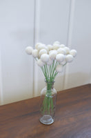 Solid White Felt Ball Bouquet - Redheadnblue