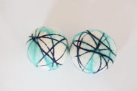 Turquoise Stripe Dryer Balls - Redheadnblue