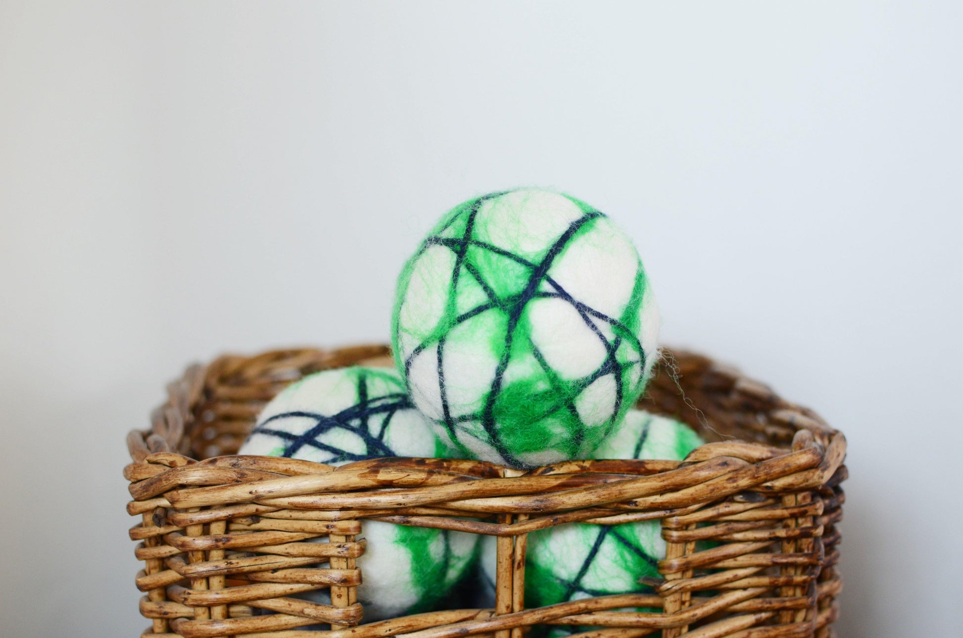 Green Stripe Dryer Balls - Redheadnblue