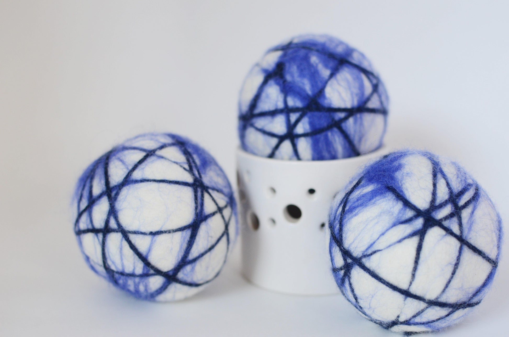 Sapphire Stripe Dryer Ball - Redheadnblue