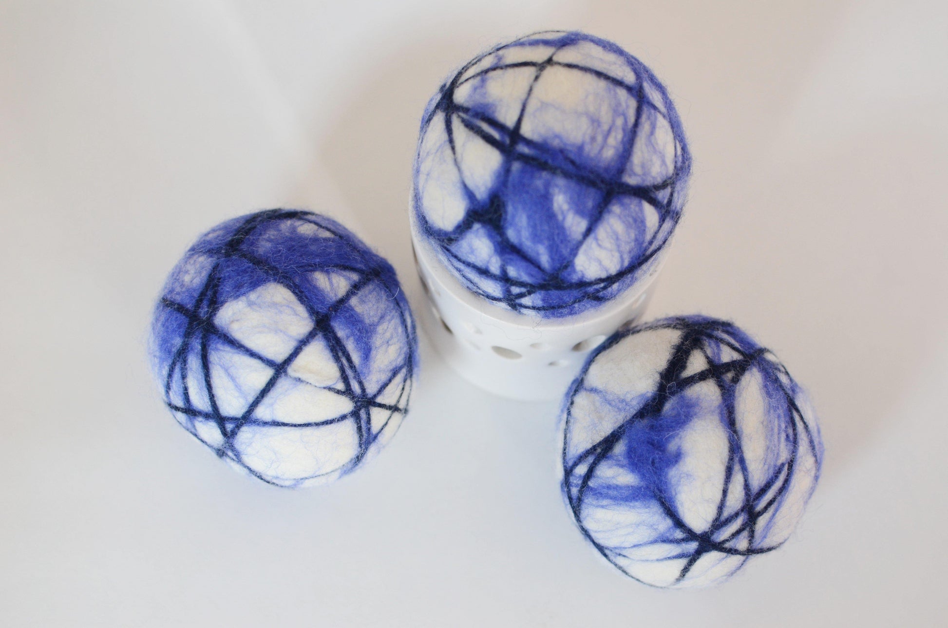 Sapphire Stripe Dryer Ball - Redheadnblue