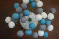 Dutch Blue & Grey Felt Ball Bouquet - Redheadnblue