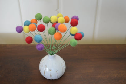 Traditional Rainbow Felt Ball Bouquet - Redheadnblue
