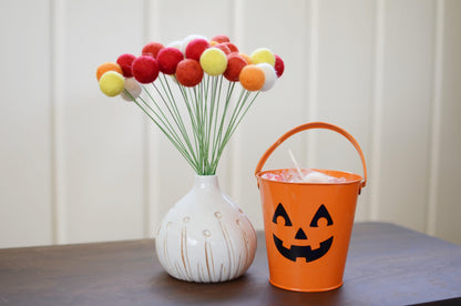Shades of Fall Felt Ball Bouquet - Redheadnblue