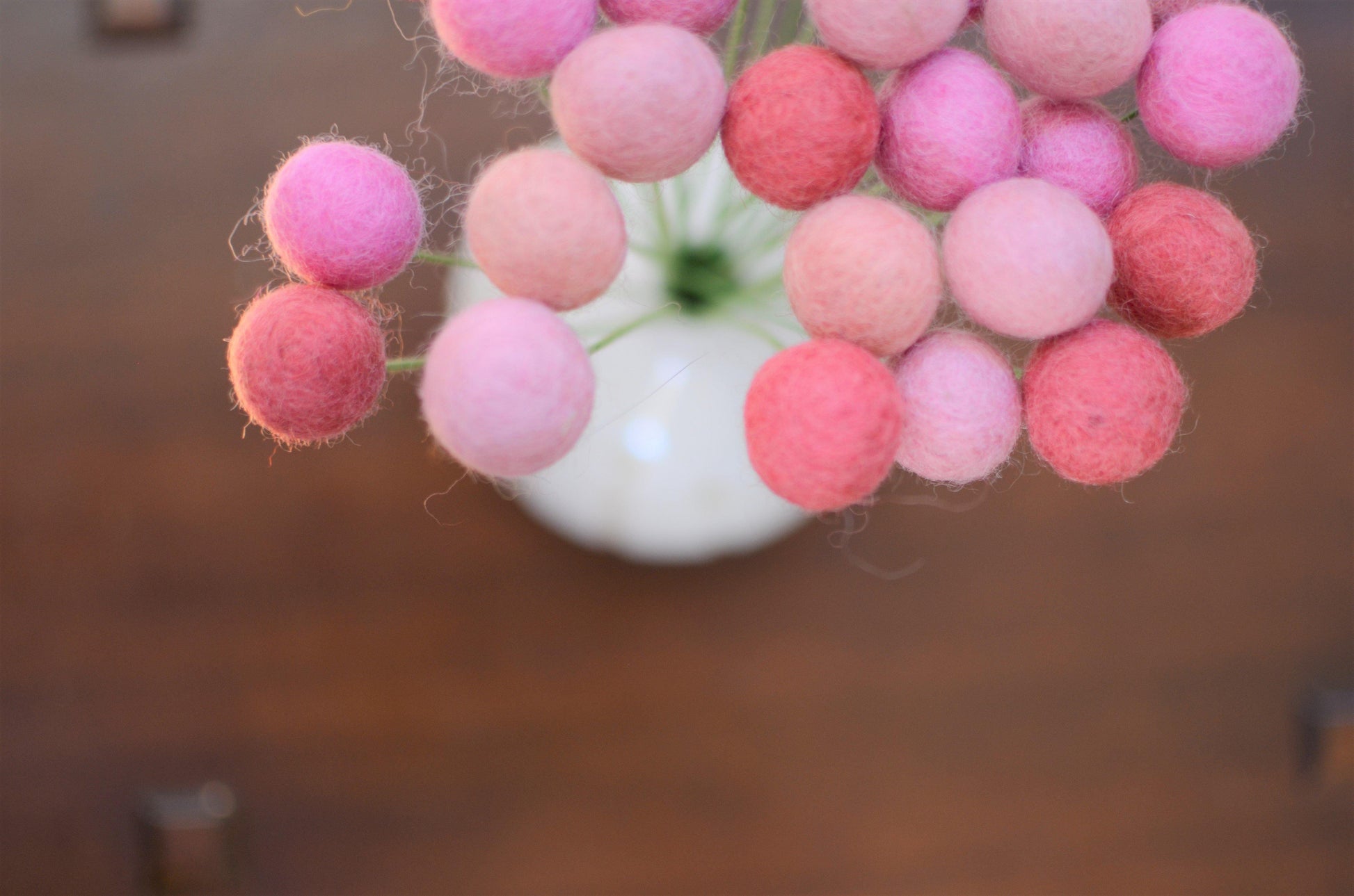 Shades of Pink Felt Ball Bouquet - Redheadnblue