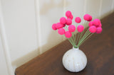 Hot Pink Felt Ball Bouquet - Redheadnblue