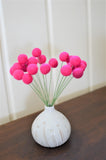 Hot Pink Felt Ball Bouquet - Redheadnblue
