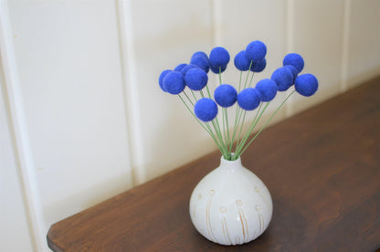 Sapphire Felt Ball Bouquet - Redheadnblue