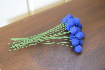 Sapphire Felt Ball Bouquet - Redheadnblue