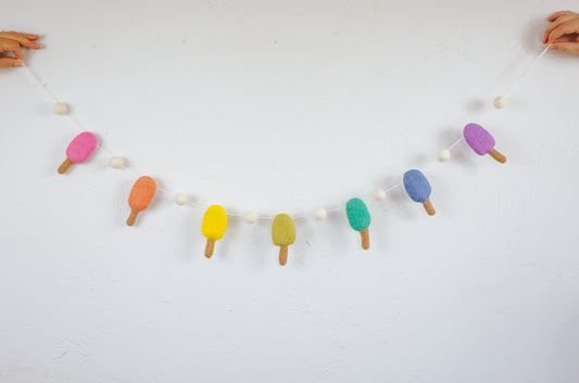 Rainbow Wool Popsicle Garland