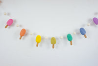 Rainbow Wool Popsicle Garland
