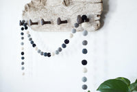 Black to White Ombre Felt Ball Garland - Redheadnblue