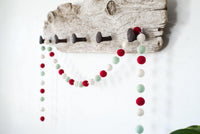 Retro Christmas Felt Ball Garland - Redheadnblue