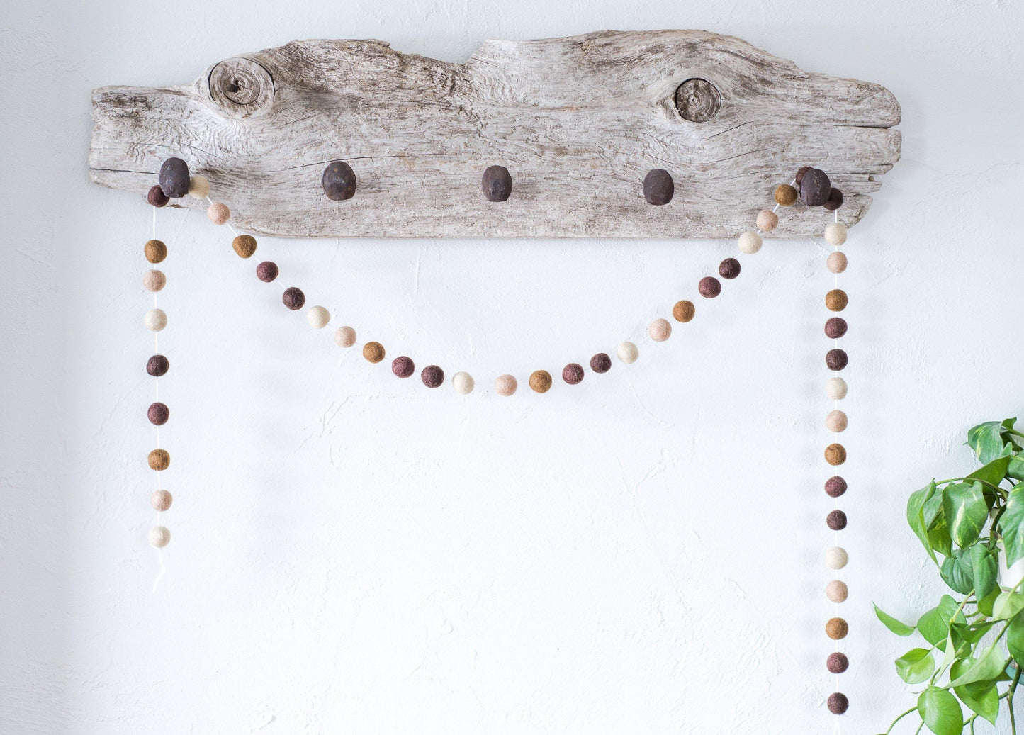 Brown Ombre Felt Ball Garland - Redheadnblue