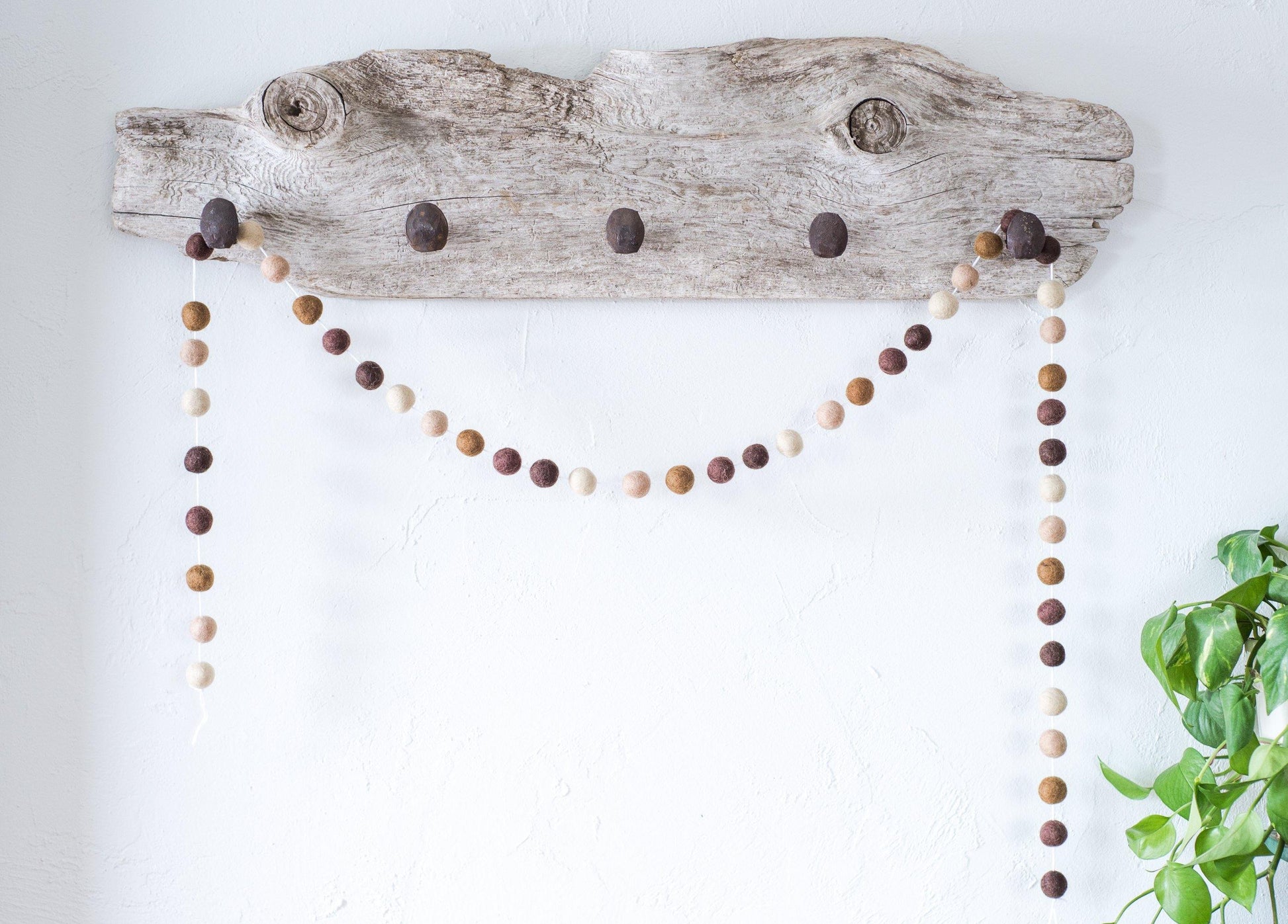 Brown Ombre Felt Ball Garland - Redheadnblue