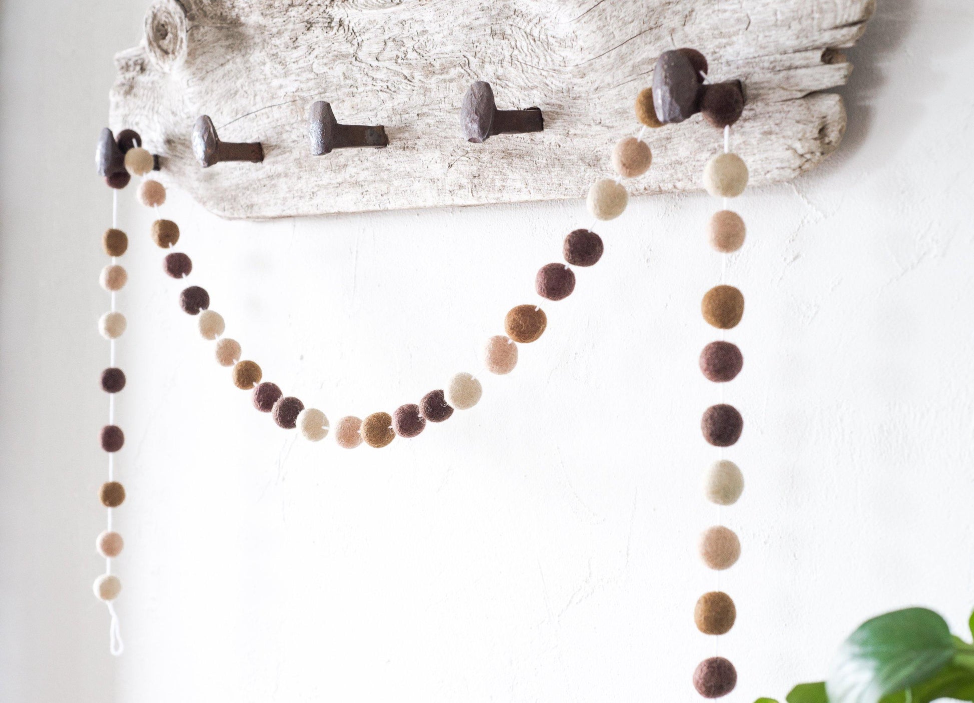 Brown Ombre Felt Ball Garland - Redheadnblue